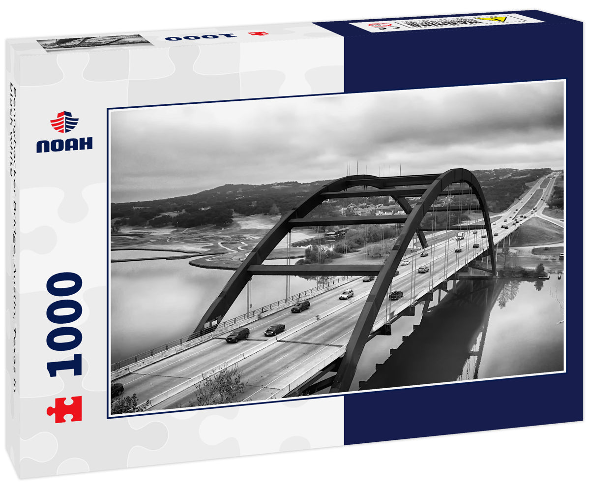 Pennybacker Bridge, Austin, Texas in black white