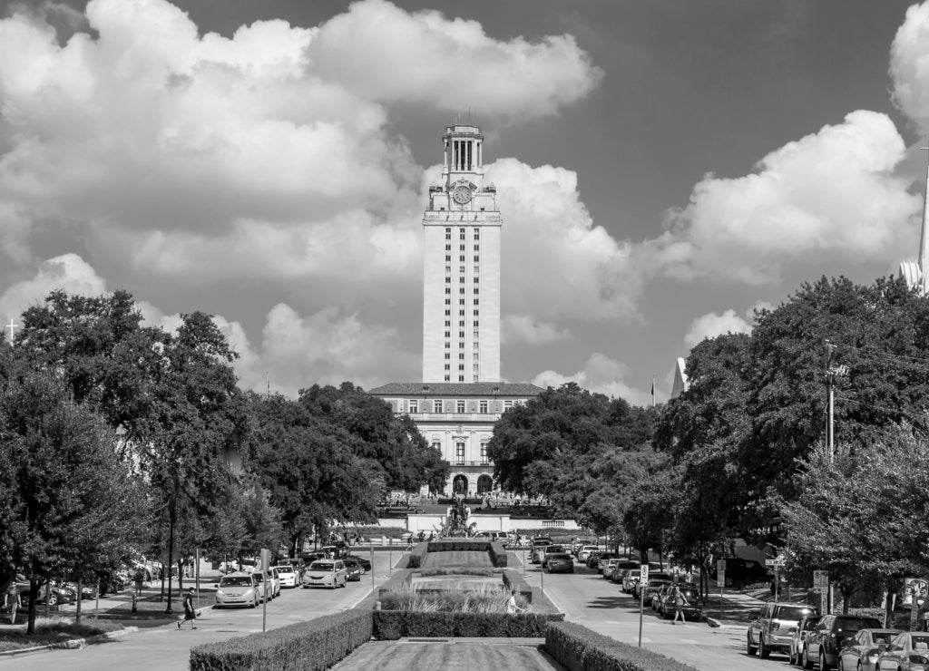 University of Texas in black white
