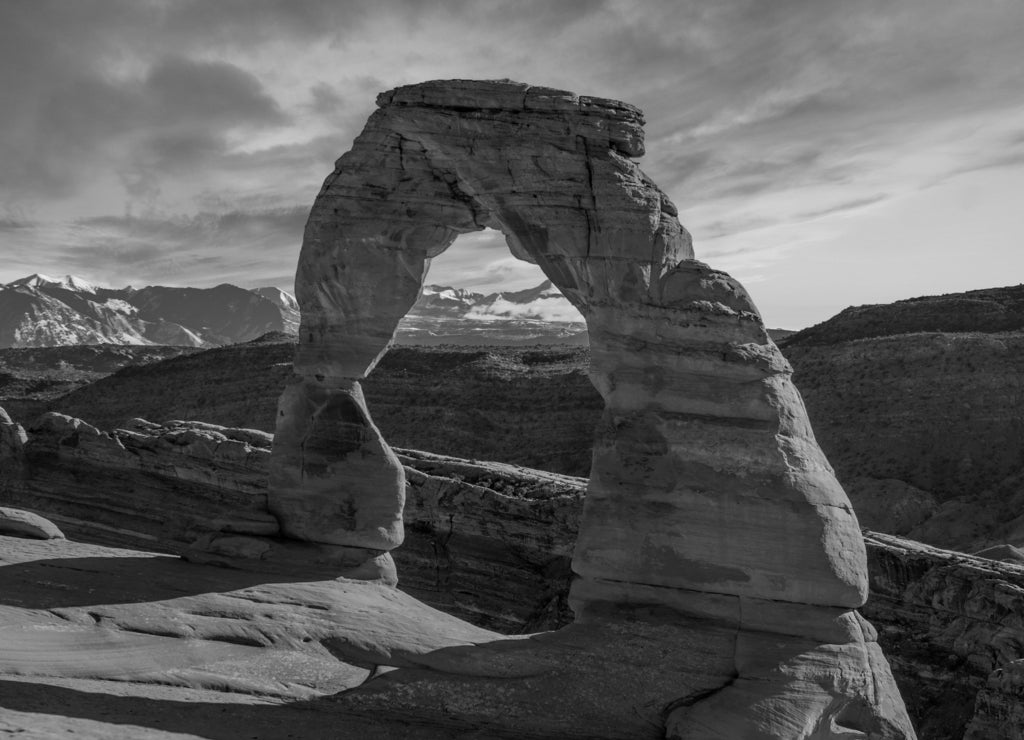 Arches National Park Utah in black white