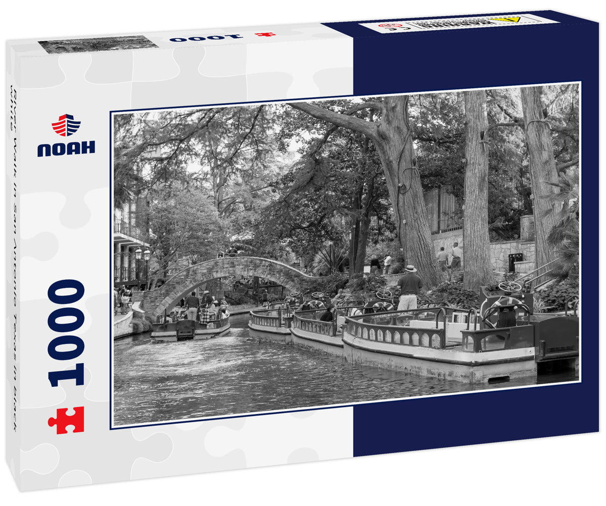 River Walk in San Antonio Texas in black white