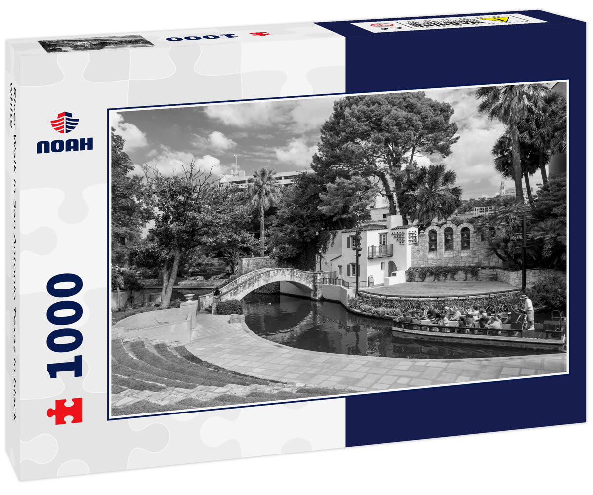 River Walk in San Antonio Texas in black white