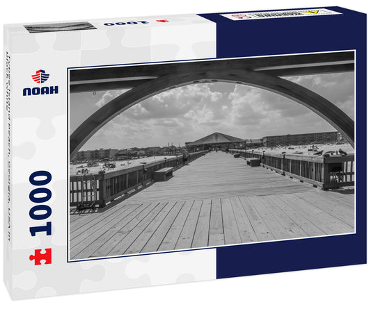 Tybee Island beach, Georgia, USA in black white