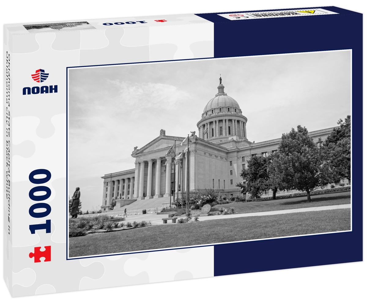 Oklahoma State Capital Building in Oklahoma city in black white