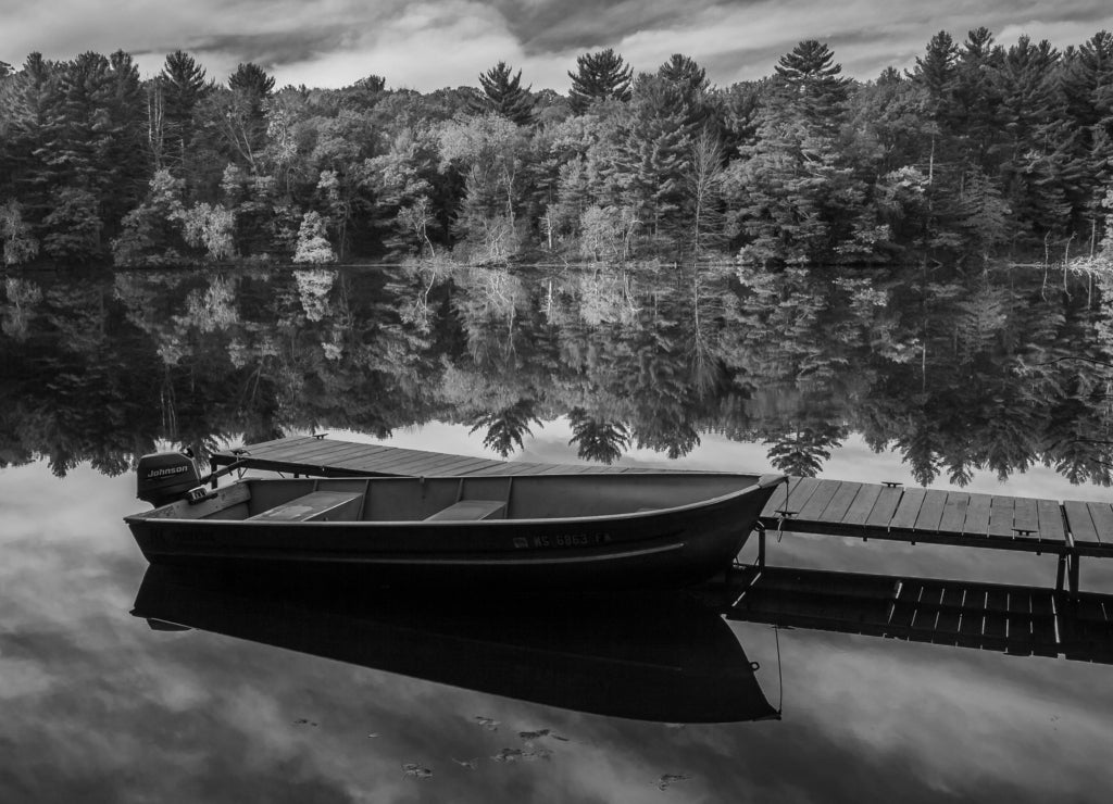 Mirror Lake State Park, Wisconsin in black white