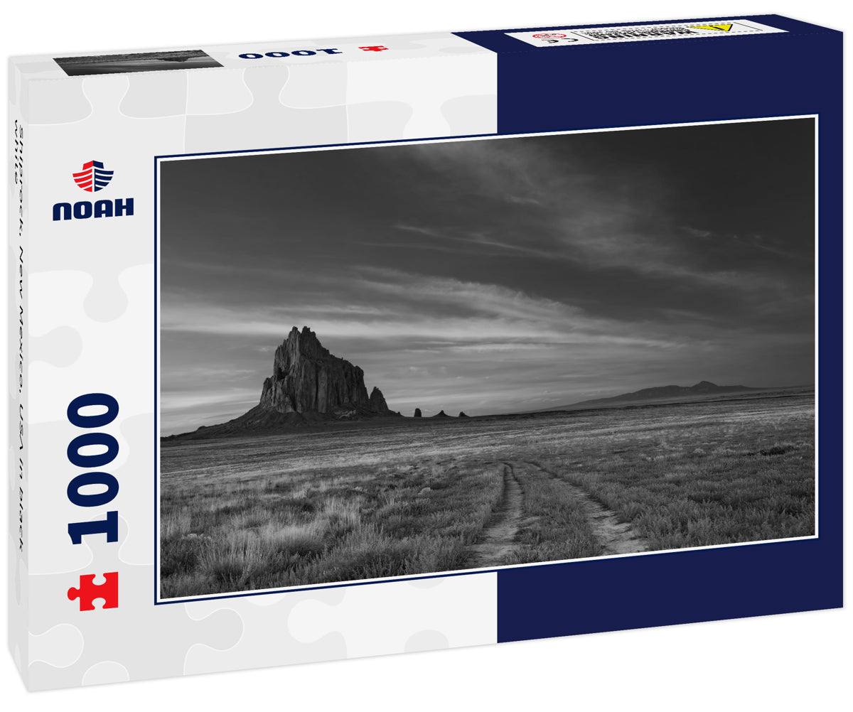 Shiprock, New Mexico, USA in black white