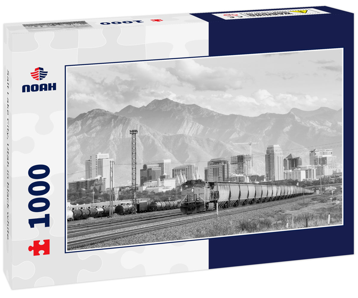 Salt Lake City, Utah in black white