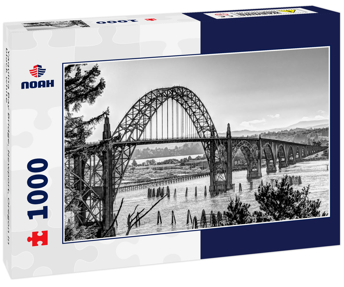 Yaquina Bay Bridge, Newport, Oregon in black white