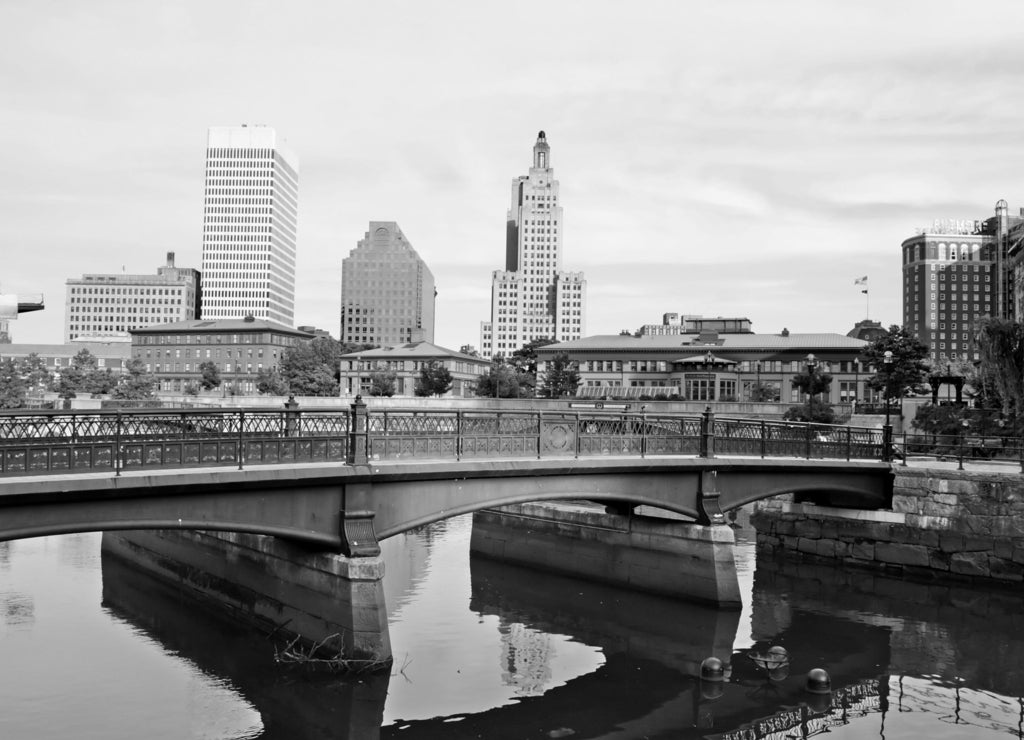 Providence, Rhode Island in black white