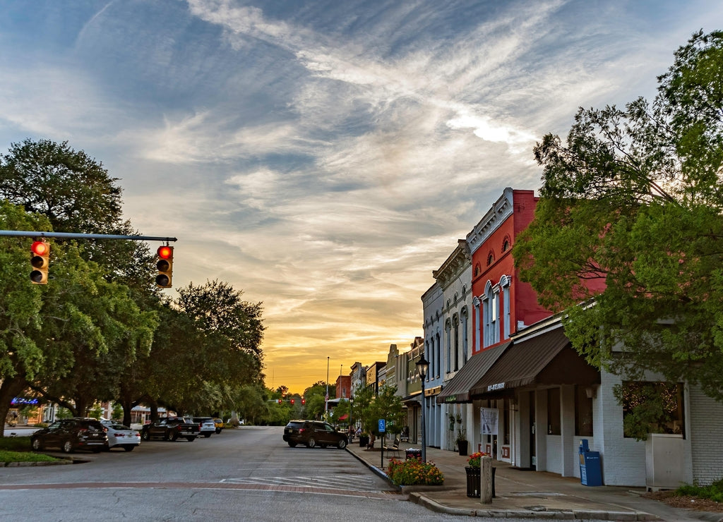 Downtown Eufaula at sunset