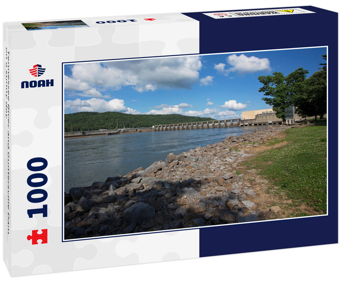 Tennessee River and Guntersville Dam on a sunny day