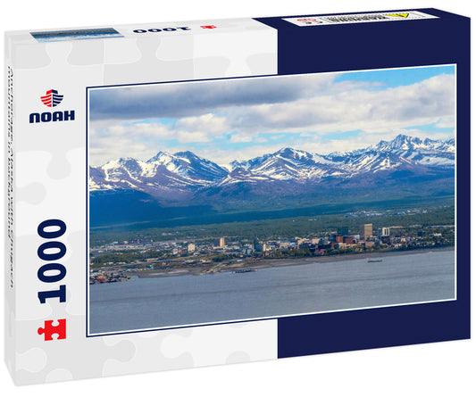 Anchorage, Alaska with Chugach mountains in background