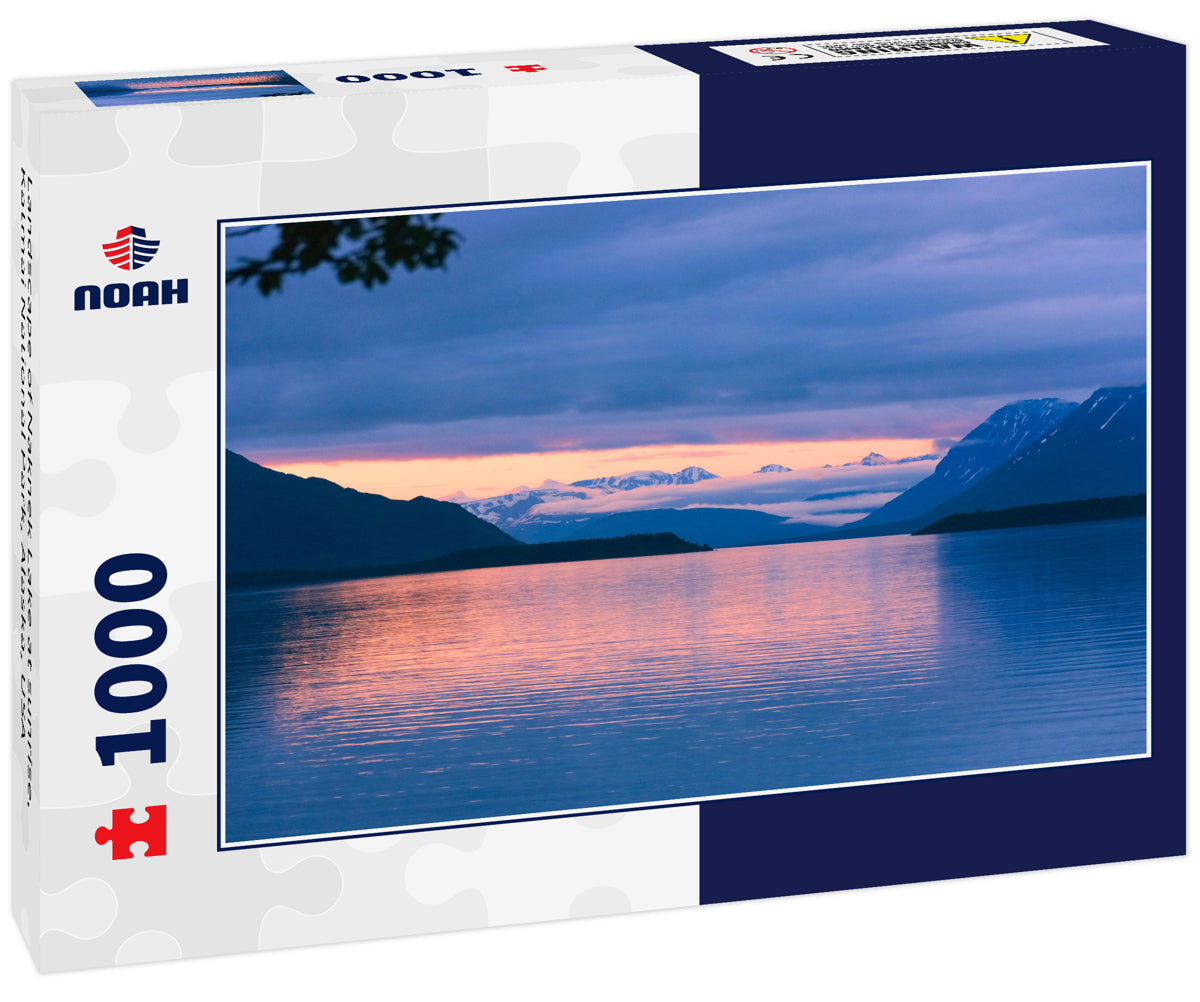 Landscape of Naknek Lake at sunrise, Katmai National Park, Alaska, USA