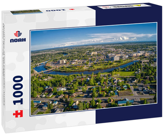 Aerial View of the Fairbanks, Alaska Skyline during Summer