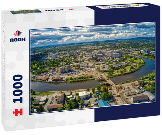 Aerial View of the Fairbanks, Alaska Skyline during Summer