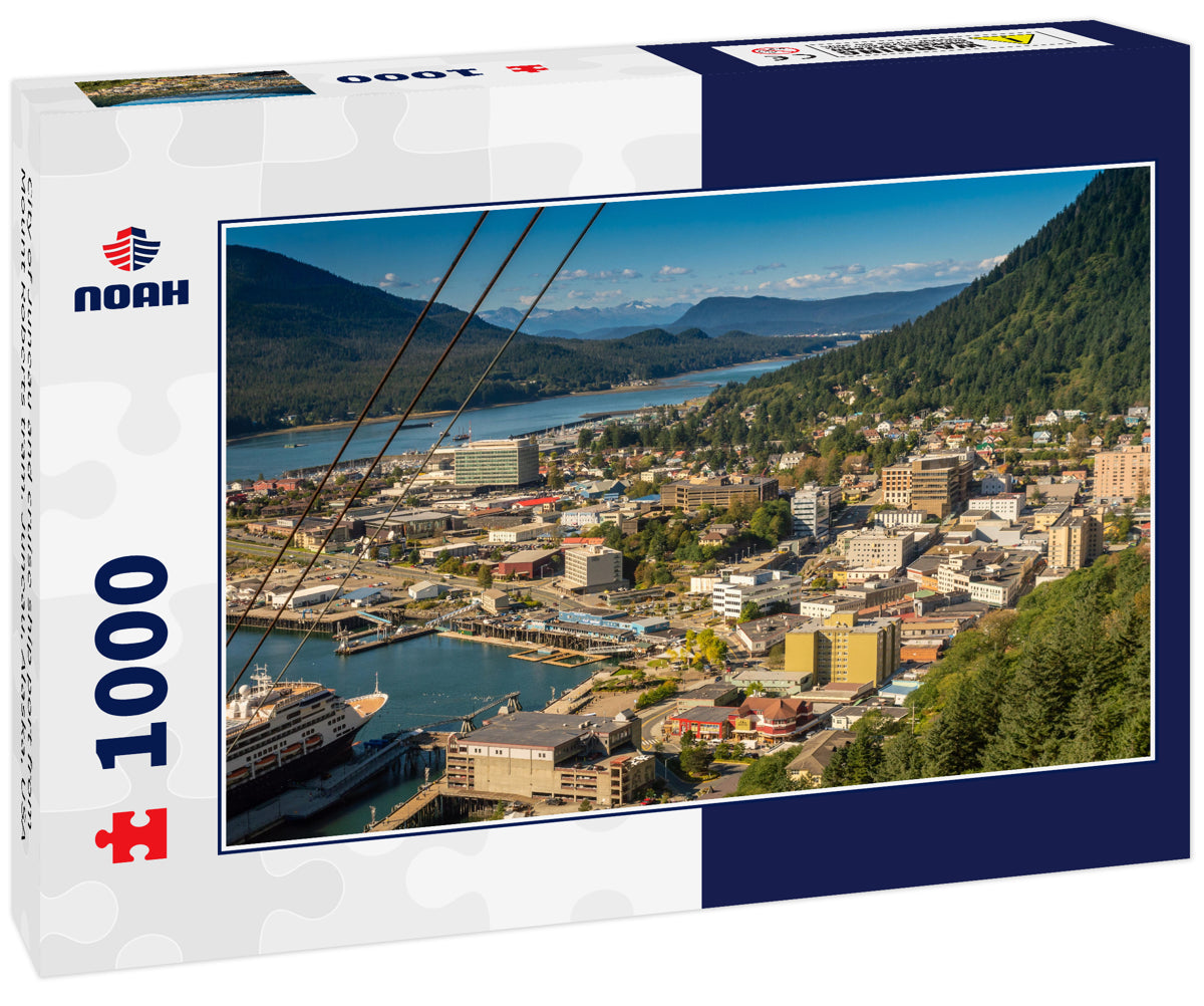 City of Juneau and cruise ship port from Mount Roberts tram. Juneau, Alaska, USA