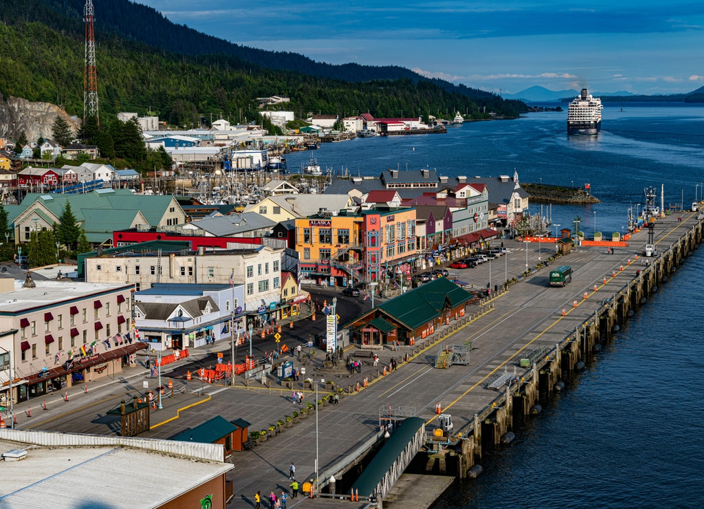 Ketchikan, Alaska Cruise Port On A Warm Sunny Summer Day