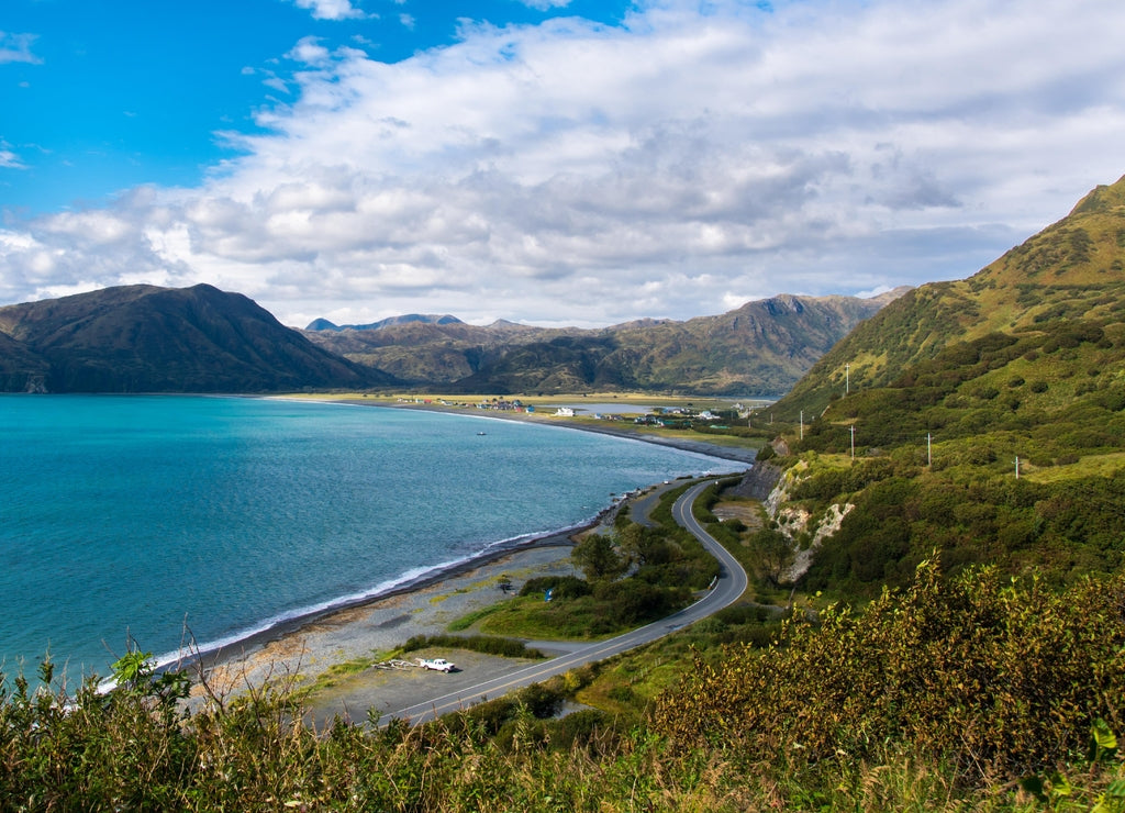 Road in Kodiak near ocean