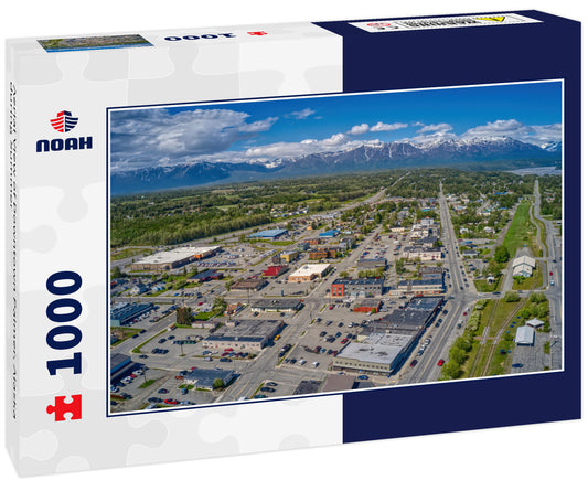 Aerial View of Downtown Palmer, Alaska during Summer