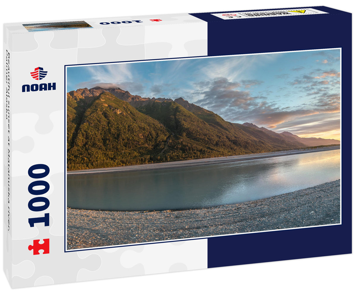 Beautiful sunset at Matanuska river, Palmer Alaska