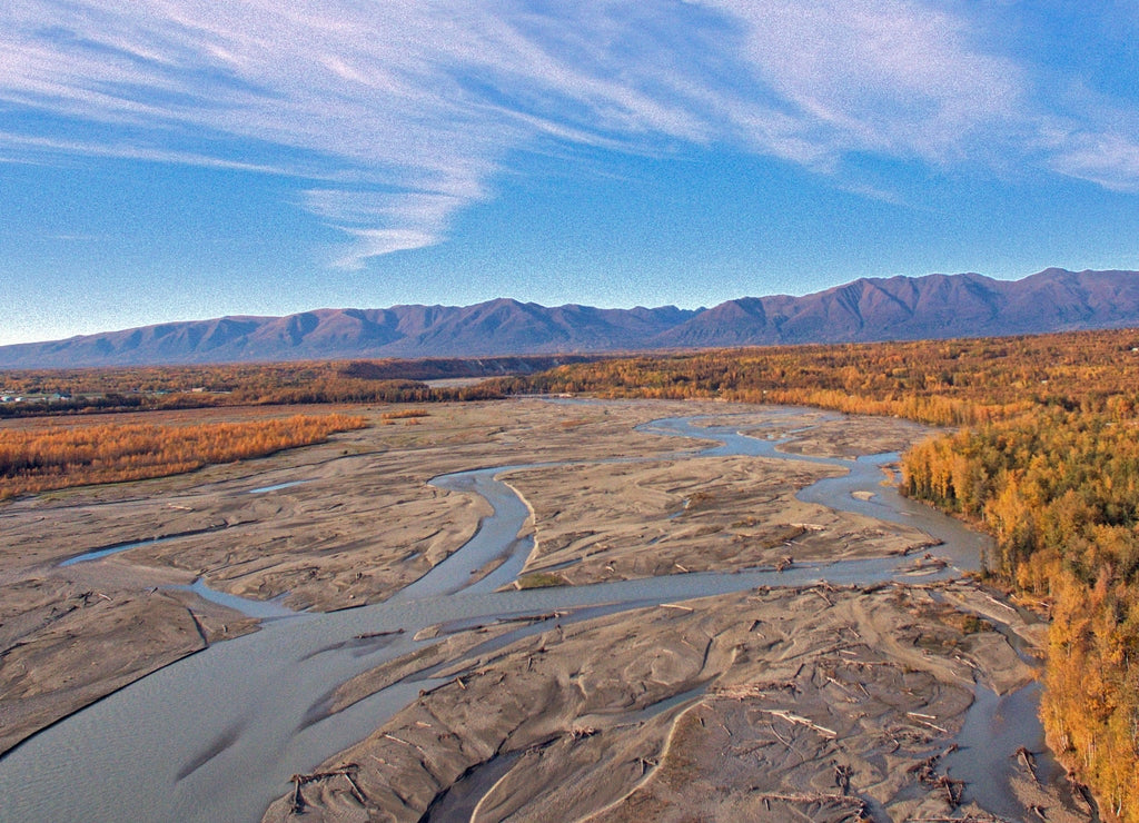 Aerial photo of Fall, in Palmer, Alaska
