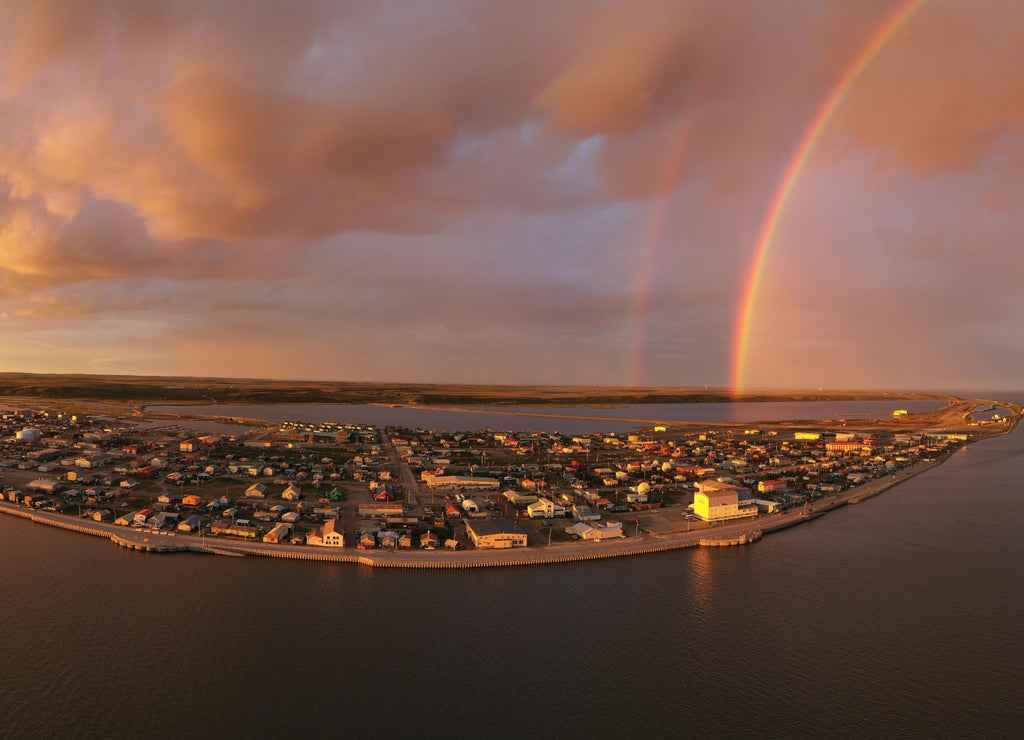 Storm Creates Rainbow Over the Northwest Arctic Borough of Kotzebue Alaska