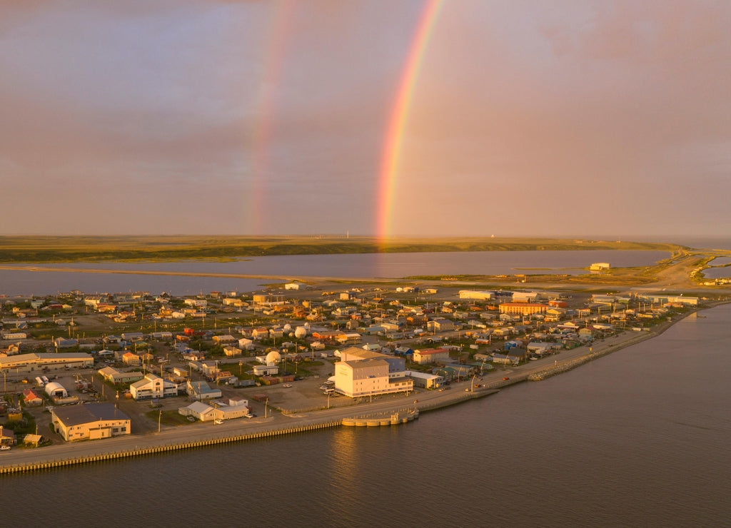 Storm Creates Rainbow Over the Northwest Arctic Borough of Kotzebue Alaska