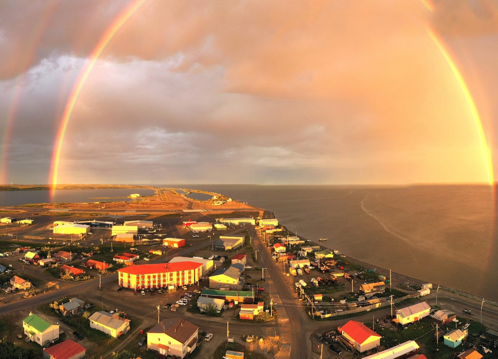 Storm Creates Rainbow Over the Northwest Arctic Borough of Kotzebue Alaska
