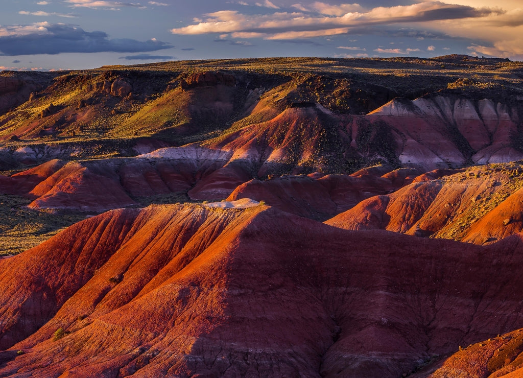 The fiery red Painted Desert from Lacey Point in Petrified Forest National Park, Arizona