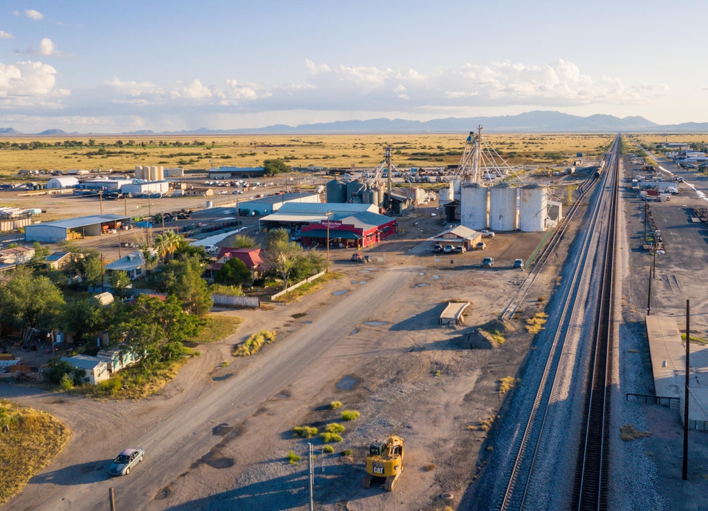 Willcox Arizona train station and grain silos