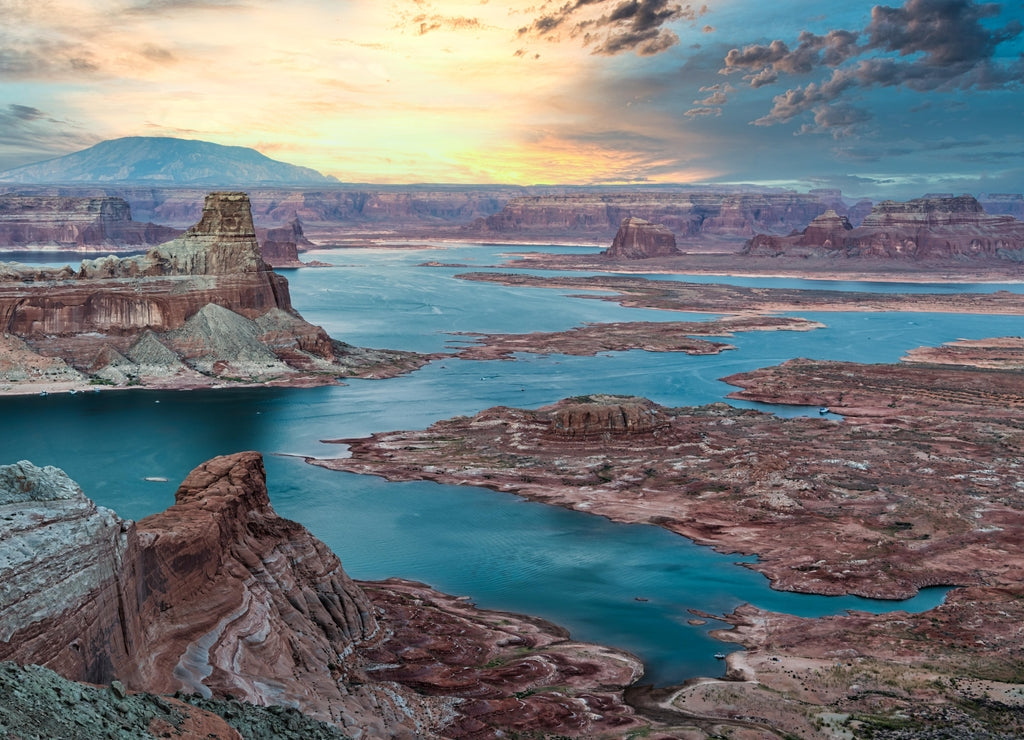 Glen Canyon National Recreation area, Alstrom point at sunset. Travel concept.