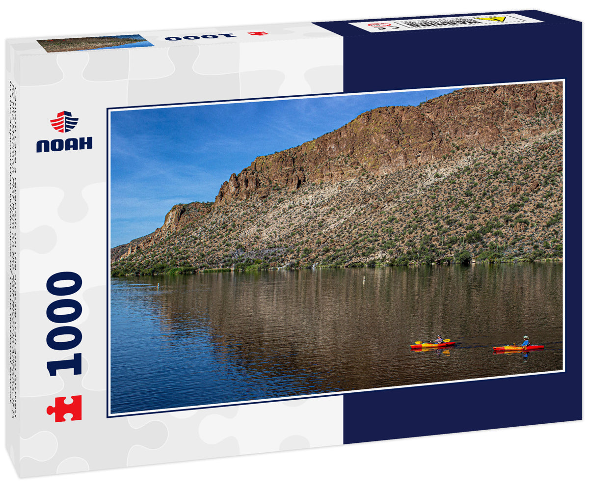 Canyon Lake a reservoir on the Apache trail and formed by the Mormon Flat Dam on the Salt River in Arizona. It is in the Superstition Wilderness of Tonto National Forest