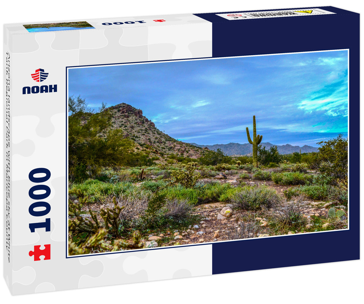 Arizona landscape with blue sky at White Tank Regional Park in Maricopa County