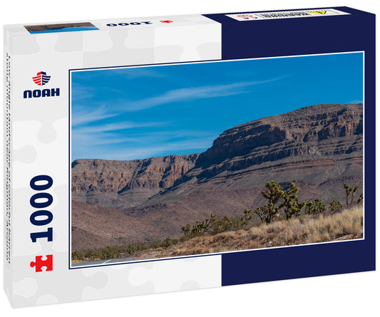 Low angle landscape of colorful barren stone mountain near Kingman, Arizona