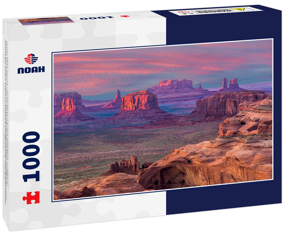 Hunts Mesa Sunset - Hunts Mesa is a rock formation located in Monument Valley, south of the border between Utah and Arizona and west of the border between Arizona's Navajo County and Apache County
