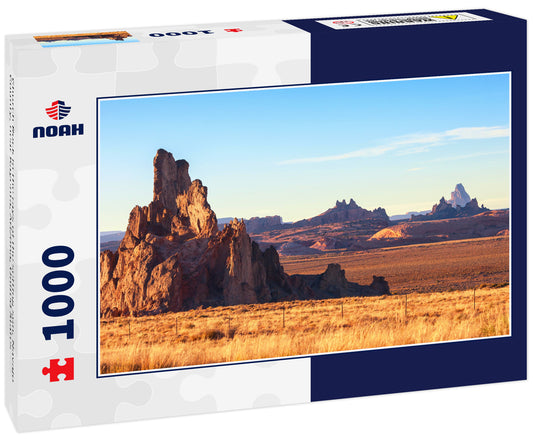 Church Rock in the rays of the setting sun, Navajo County, near Kayenta, Arizona, United States