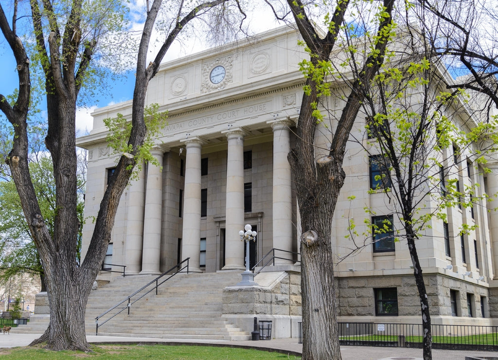 The Yavapai County Courthouse on a bright spring day