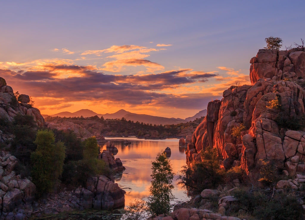 Sunset Reflection at Watson Lake Prescott Arizona