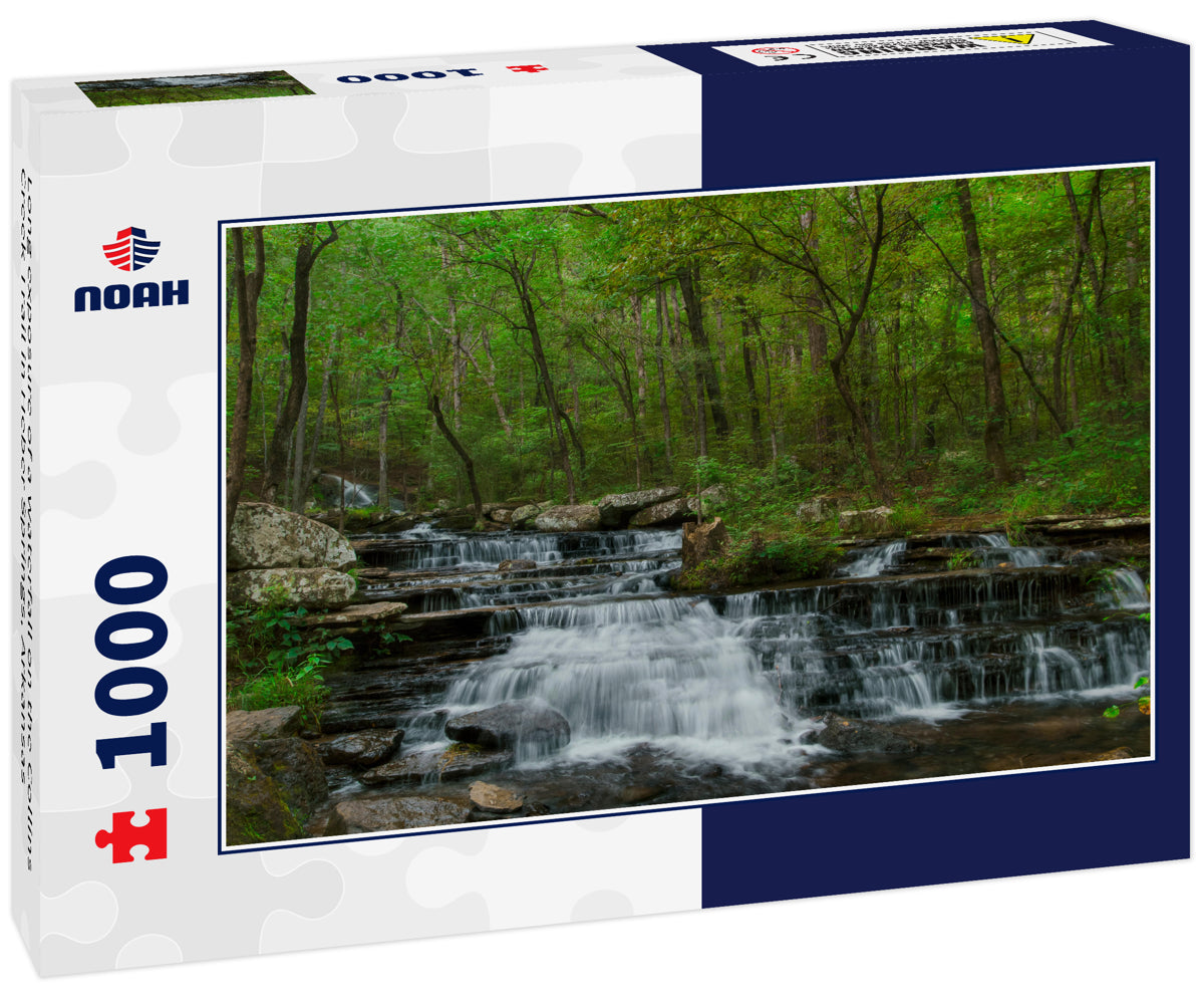 Long exposure of a waterfall on the Collins Creek Trail in Heber Springs, Arkansas