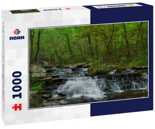 Long exposure of a waterfall on the Collins Creek Trail in Heber Springs, Arkansas