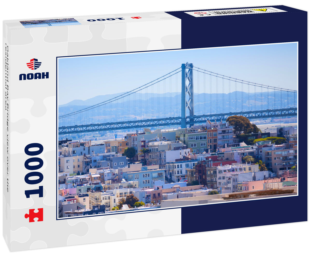 Oakland Bay Bridge view over the residential area