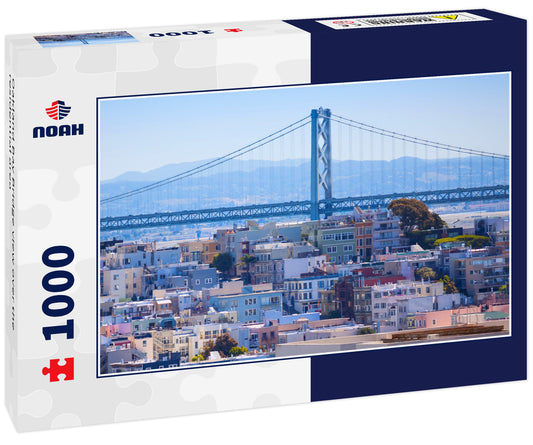 Oakland Bay Bridge view over the residential area