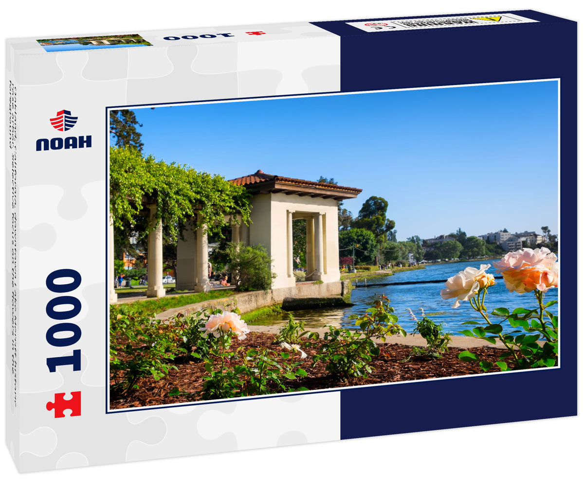 Oakland, California, downtown Lake Merritt historic rose arbor. Selective focus on the flowers in the foreground