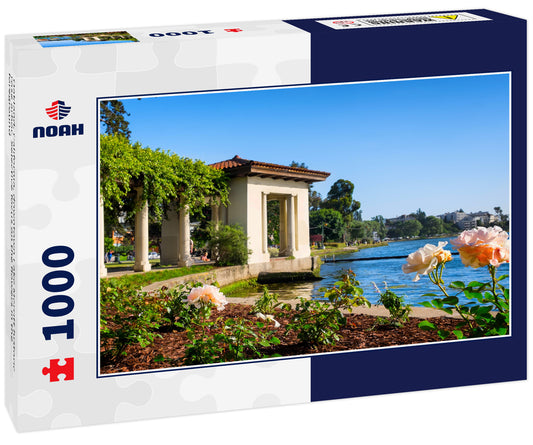 Oakland, California, downtown Lake Merritt historic rose arbor. Selective focus on the flowers in the foreground