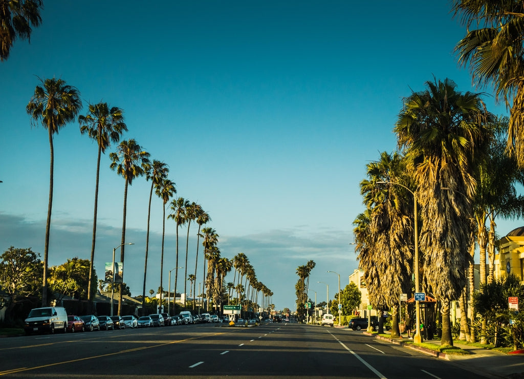 Picturesque urban view in Santa Monica, Los Angeles, California
