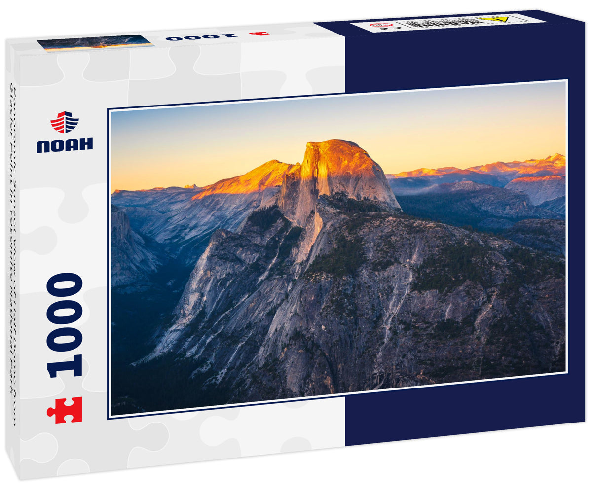 Panoramic Sunset View of Half Dome from Glacier Point in Yosemite National Park