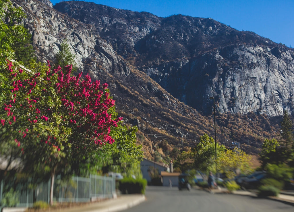 Beautiful panoramic summer view of El Portal, Mariposa County, California, western boundary of Yosemite National Park