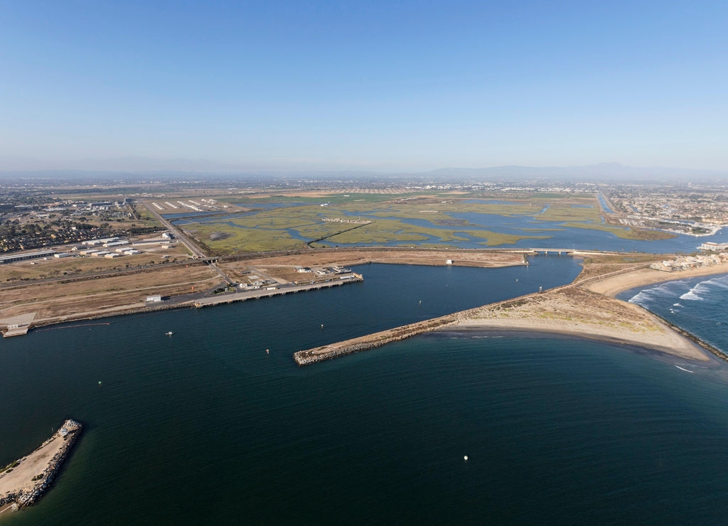 Aerial view of Seal Beach National Wildlife Refuge in Orange County, California
