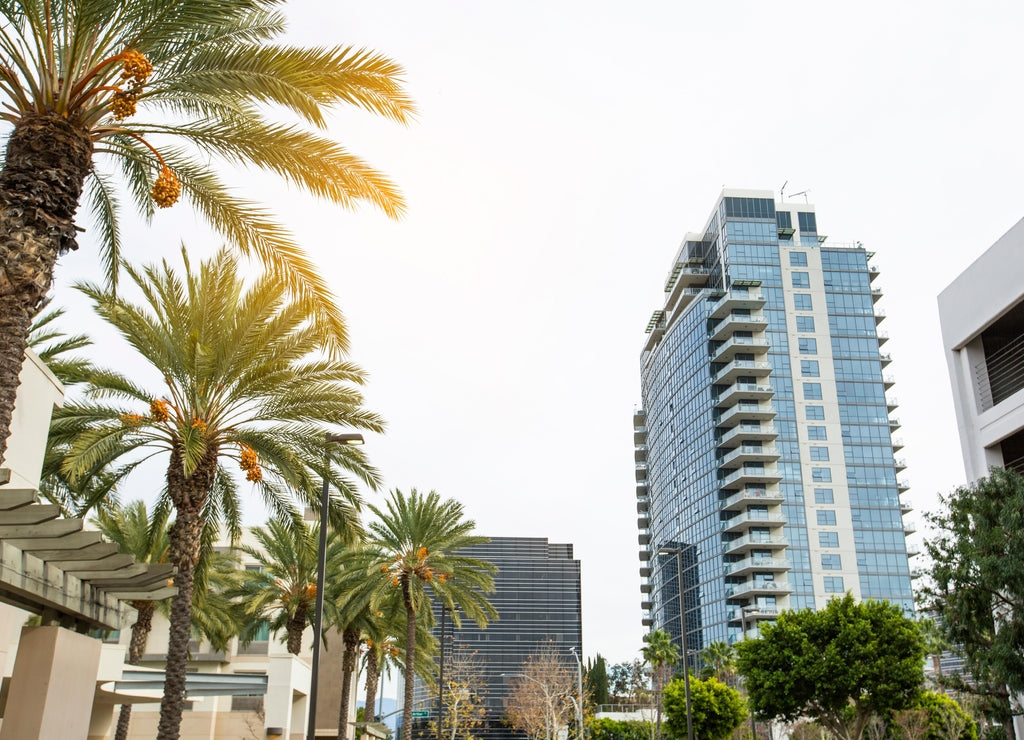 Daytime skyline view of downtown Santa Ana, California, USA
