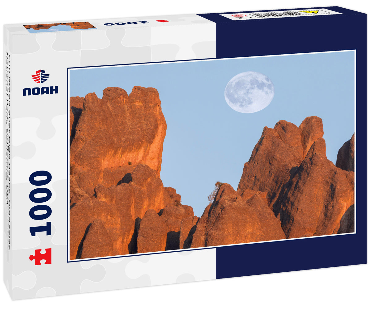 Full moon over High Peaks. Pinnacles National Park, California, USA