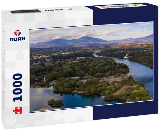 Aerial View Sacramento River Redding California Bully Choop Mountain